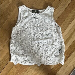 White Lace Sleeveless Top